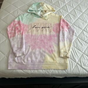 NWOT Victoria Secret PINK Tie-Dye Campus Oversized Hoodie
